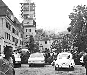 Brand des Dachgestühls von Schloss Heitersheim, 1975.